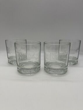 Ketel One Vodka Glasses Low Ball Italy Made Commemorative Crest Set of 4